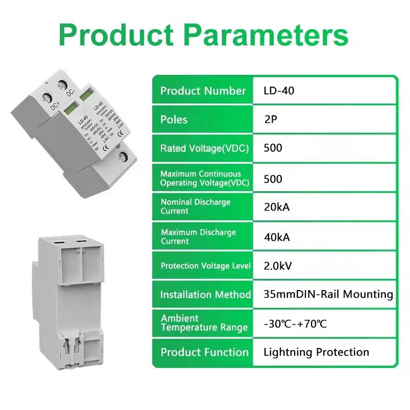DC SPD. 2P 500VDC 20~40KA